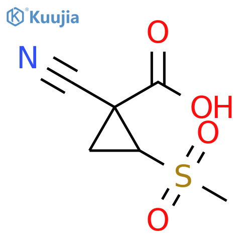 Cyclopropanecarboxylic acid, 1-cyano-2-(methylsulfonyl)- structure