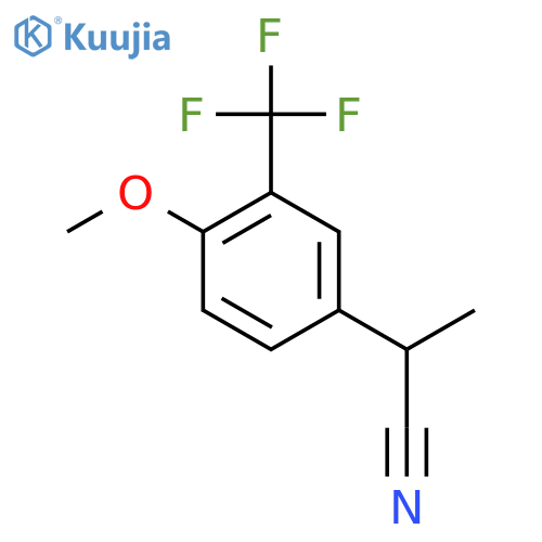 2-[4-Methoxy-3-(trifluoromethyl)phenyl]propanenitrile structure