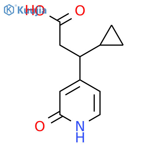3-Cyclopropyl-3-(2-oxo-1,2-dihydropyridin-4-yl)propanoic acid structure