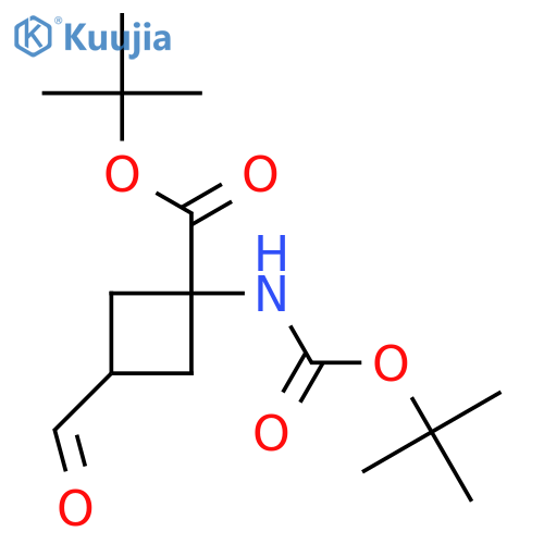 Tert-butyl 1-{[(tert-butoxy)carbonyl]amino}-3-formylcyclobutane-1-carboxylate structure