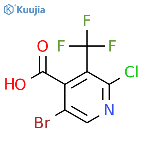 5-Bromo-2-chloro-3-(trifluoromethyl)pyridine-4-carboxylic acid structure