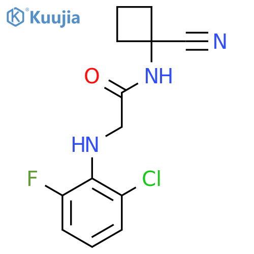 2-(2-Chloro-6-fluoroanilino)-N-(1-cyanocyclobutyl)acetamide structure