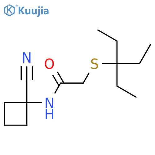 N-(1-Cyanocyclobutyl)-2-(3-ethylpentan-3-ylsulfanyl)acetamide structure