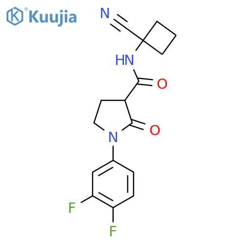 N-(1-cyanocyclobutyl)-1-(3,4-difluorophenyl)-2-oxopyrrolidine-3-carboxamide structure