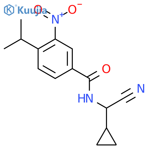N-[Cyano(cyclopropyl)methyl]-3-nitro-4-propan-2-ylbenzamide structure