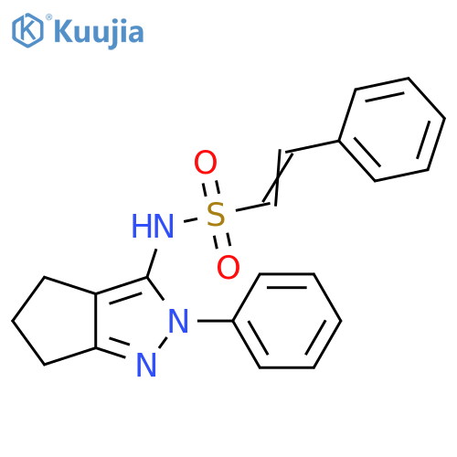 2-Phenyl-N-(2,4,5,6-tetrahydro-2-phenyl-3-cyclopentapyrazolyl)ethenesulfonamide structure