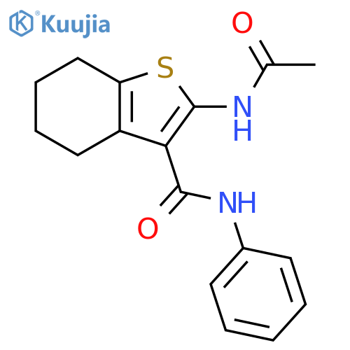 Benzo[b]thiophene-3-carboxamide,2-(acetylamino)-4,5,6,7-tetrahydro-N-phenyl- structure
