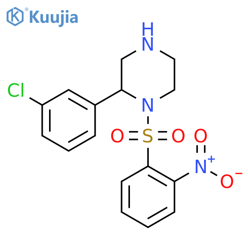 2-(3-Chlorophenyl)-1-(2-nitrobenzenesulfonyl)piperazine structure