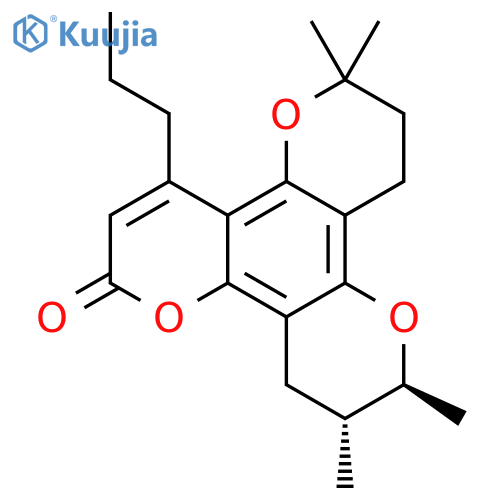 2H,6H,10H-Benzo[1,2-b:3,4-b':5,6-b'']tripyran-2-one, 7,8,11,12-tetrahydro-6,6,10,11-tetramethyl-4-propyl-, (10S-trans)- (9CI) structure