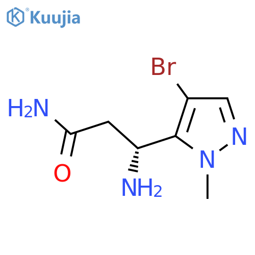 (3R)-3-Amino-3-(4-bromo-1-methyl-1H-pyrazol-5-yl)propanamide structure