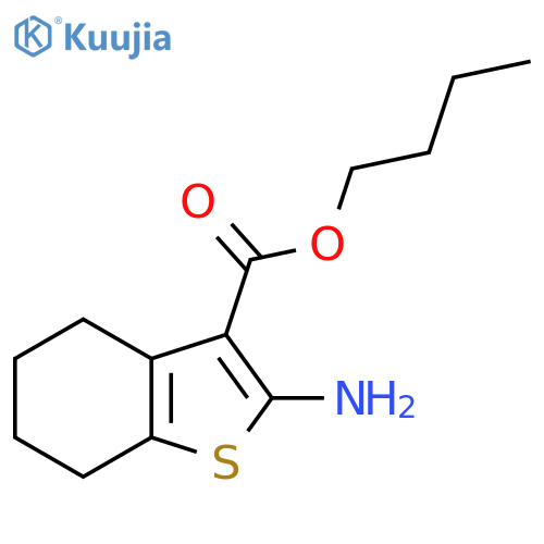 Butyl 2-amino-4,5,6,7-tetrahydro-1-benzothiophene-3-carboxylate structure