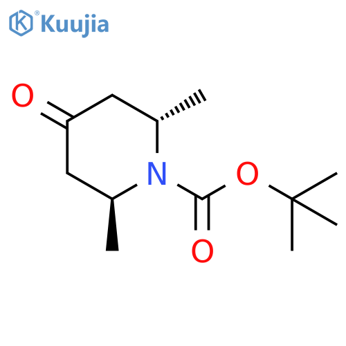 tert-butyl trans-2,6-dimethyl-4-oxo-piperidine-1-carboxylate structure