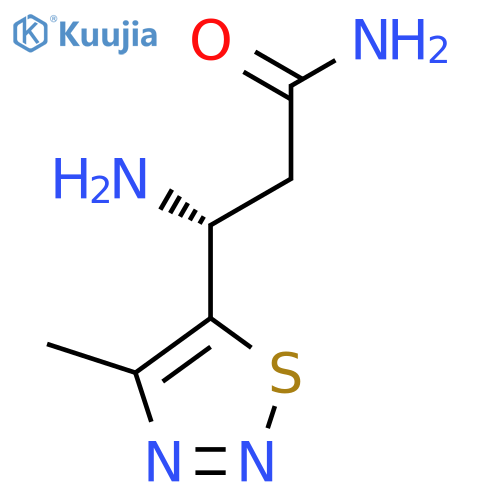 (3R)-3-Amino-3-(4-methyl-1,2,3-thiadiazol-5-yl)propanamide structure