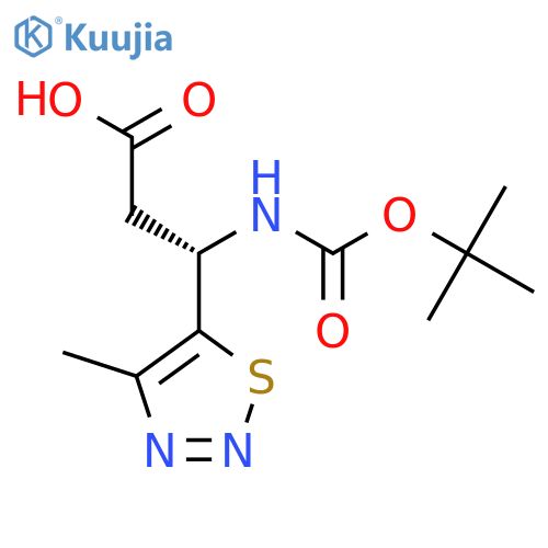 (3S)-3-{[(tert-butoxy)carbonyl]amino}-3-(4-methyl-1,2,3-thiadiazol-5-yl)propanoic acid structure