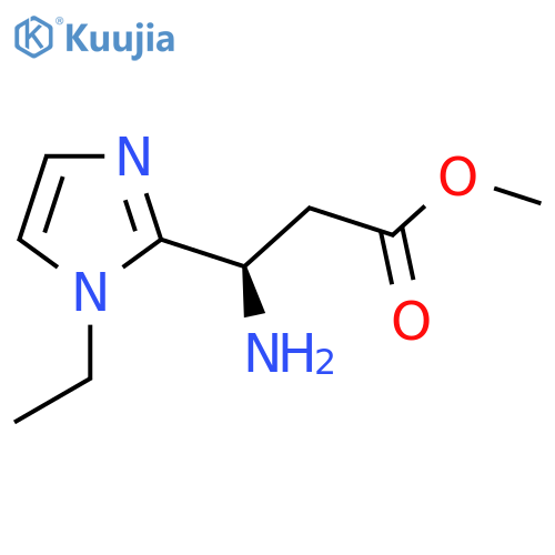 methyl (3R)-3-amino-3-(1-ethyl-1H-imidazol-2-yl)propanoate structure