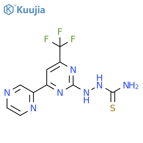 Hydrazinecarbothioamide, 2-[4-(2-pyrazinyl)-6-(trifluoromethyl)-2-pyrimidinyl]- structure