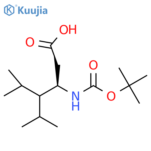 (3R)-3-{[(tert-butoxy)carbonyl]amino}-5-methyl-4-(propan-2-yl)hexanoic acid structure