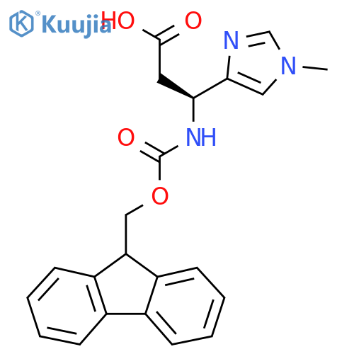 (3S)-3-({[(9H-fluoren-9-yl)methoxy]carbonyl}amino)-3-(1-methyl-1H-imidazol-4-yl)propanoic acid structure