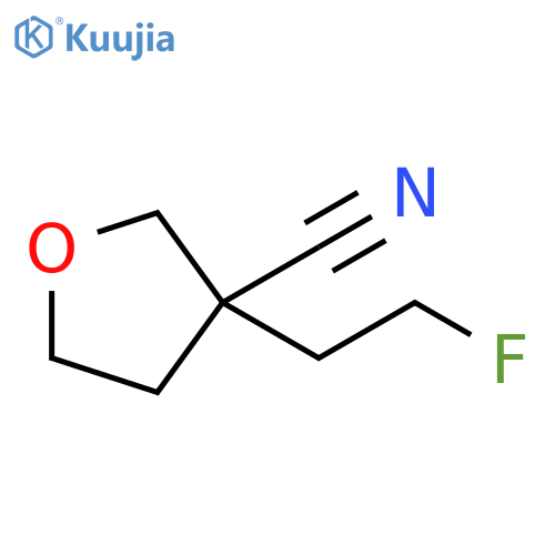 3-Furancarbonitrile, 3-(2-fluoroethyl)tetrahydro- structure