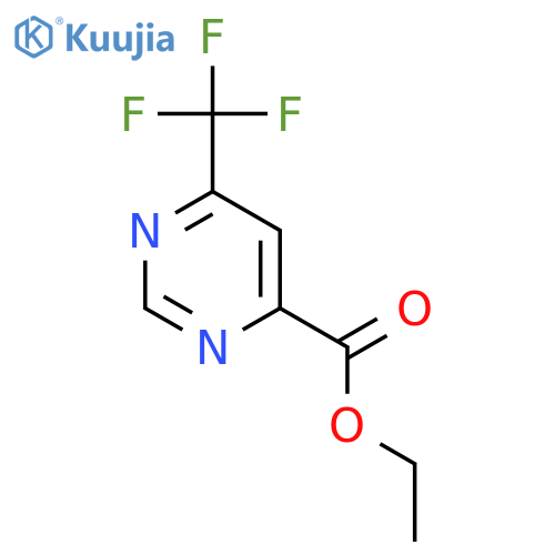 4-Pyrimidinecarboxylic acid, 6-(trifluoromethyl)-, ethyl ester structure