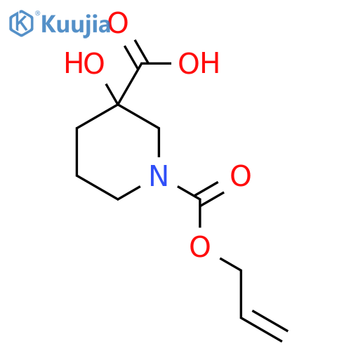 3-Hydroxy-1-[(prop-2-en-1-yloxy)carbonyl]piperidine-3-carboxylic acid structure