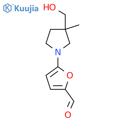 5-[3-(Hydroxymethyl)-3-methylpyrrolidin-1-yl]furan-2-carbaldehyde structure