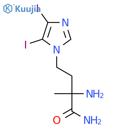 2-amino-4-(4,5-diiodo-1H-imidazol-1-yl)-2-methylbutanamide structure