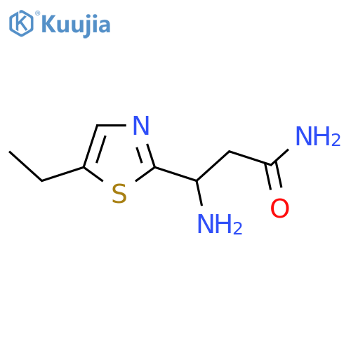 3-Amino-3-(5-ethyl-1,3-thiazol-2-yl)propanamide structure