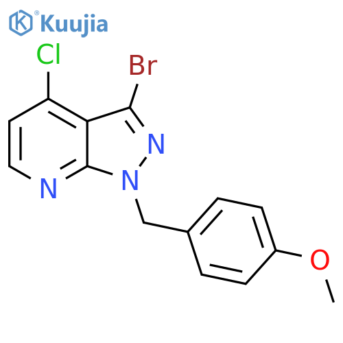 3-bromo-4-chloro-1-[(4-methoxyphenyl)methyl]pyrazolo[3,4-b]pyridine structure