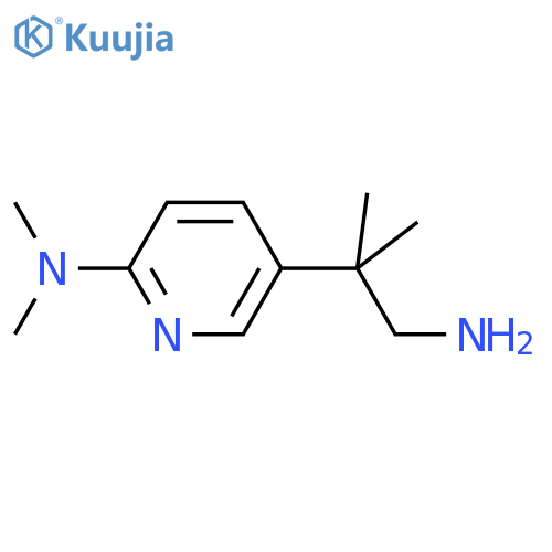 5-(1-amino-2-methylpropan-2-yl)-N,N-dimethylpyridin-2-amine structure