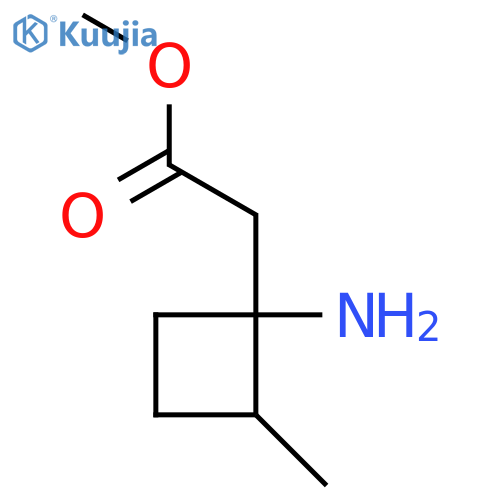 Methyl 2-(1-amino-2-methylcyclobutyl)acetate structure