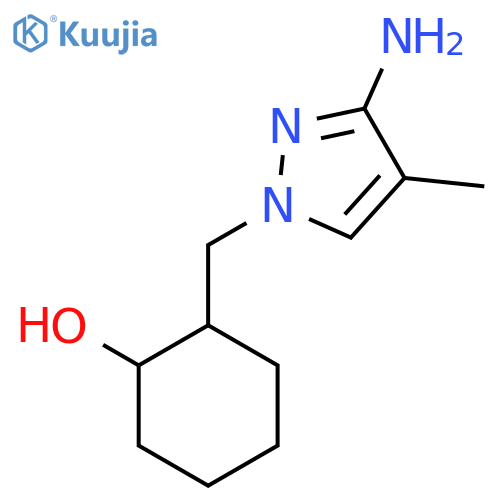 2-[(3-amino-4-methyl-1H-pyrazol-1-yl)methyl]cyclohexan-1-ol structure