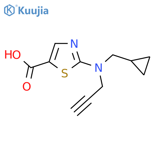 2-[(Cyclopropylmethyl)(prop-2-yn-1-yl)amino]-1,3-thiazole-5-carboxylic acid structure