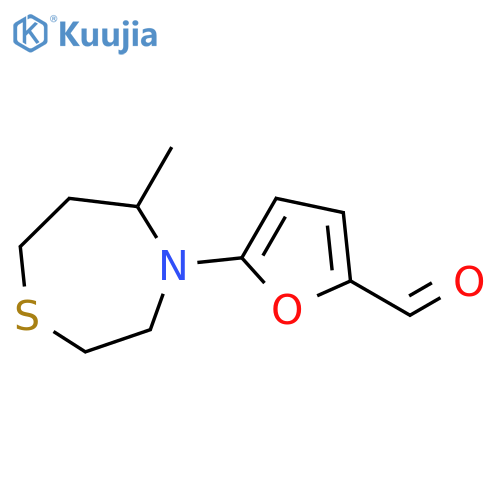 2-Furancarboxaldehyde, 5-(tetrahydro-5-methyl-1,4-thiazepin-4(5H)-yl)- structure