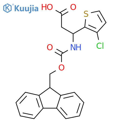 3-(3-chlorothiophen-2-yl)-3-({[(9H-fluoren-9-yl)methoxy]carbonyl}amino)propanoic acid structure