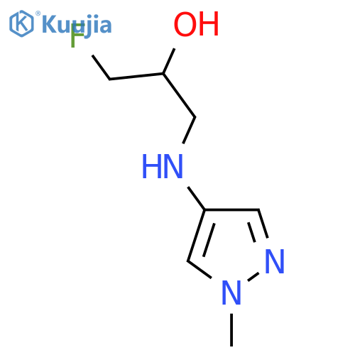 1-Fluoro-3-[(1-methyl-1H-pyrazol-4-yl)amino]propan-2-ol structure