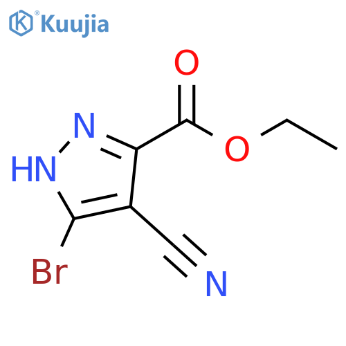 1H-Pyrazole-3-carboxylic acid, 5-bromo-4-cyano-, ethyl ester structure