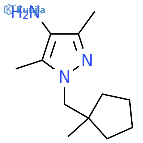3,5-dimethyl-1-[(1-methylcyclopentyl)methyl]-1H-pyrazol-4-amine structure