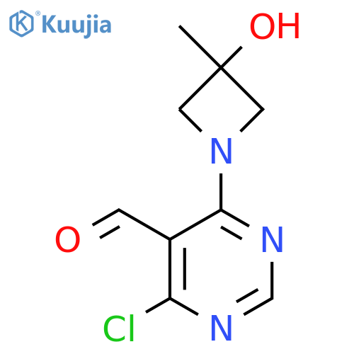 4-Chloro-6-(3-hydroxy-3-methylazetidin-1-yl)pyrimidine-5-carbaldehyde structure