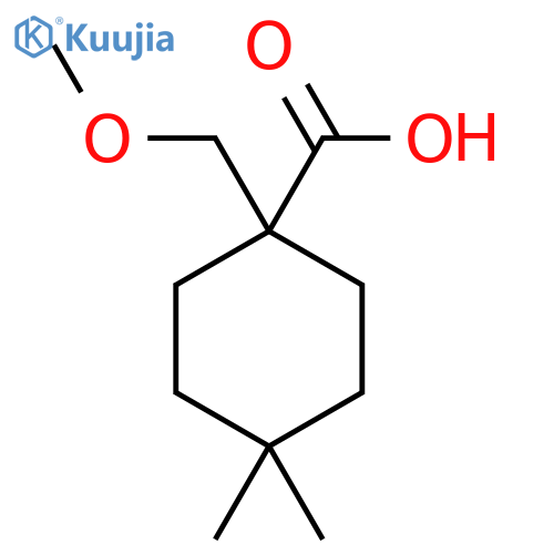 1-(Methoxymethyl)-4,4-dimethylcyclohexane-1-carboxylic acid structure