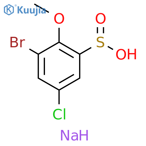 Benzenesulfinic acid, 3-bromo-5-chloro-2-methoxy-, sodium salt (1:1) structure