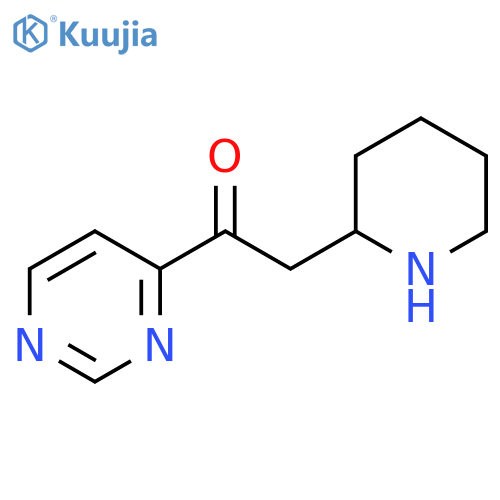 2-(Piperidin-2-yl)-1-(pyrimidin-4-yl)ethan-1-one structure