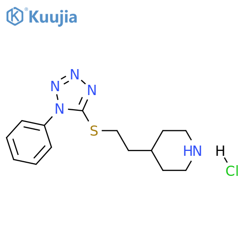 4-[2-(1-phenyltetrazol-5-yl)sulfanylethyl]piperidine:hydrochloride structure