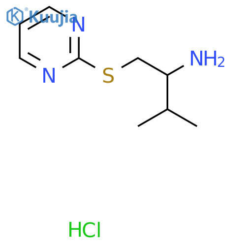 3-Methyl-1-(pyrimidin-2-ylthio)butan-2-amine hydrochloride structure
