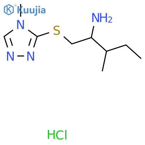 3-methyl-1-((4-methyl-4H-1,2,4-triazol-3-yl)thio)pentan-2-amine hydrochloride structure