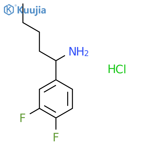 1-(3,4-difluorophenyl)pentan-1-amine hydrochloride structure
