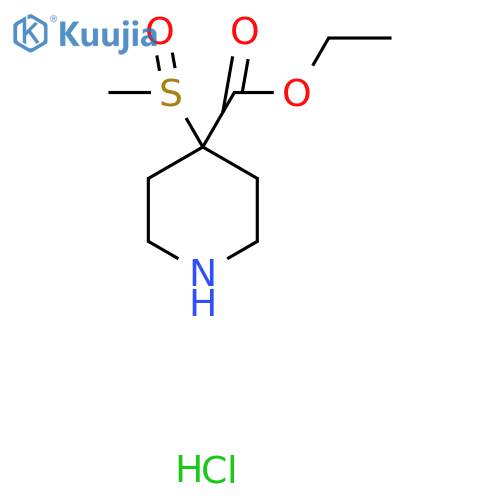 Ethyl 4-methanesulfinylpiperidine-4-carboxylate hydrochloride structure
