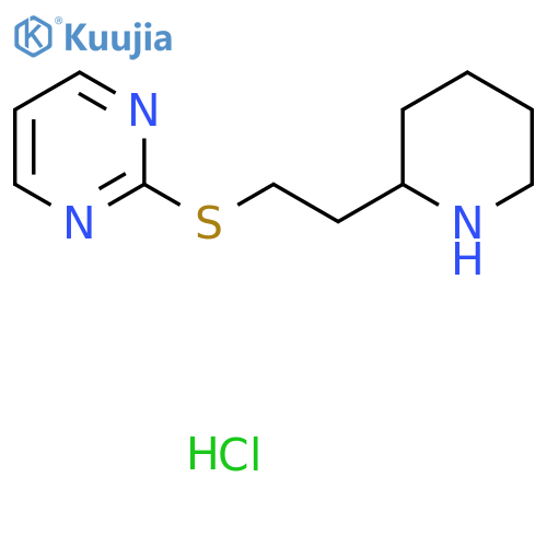 2-{[2-(piperidin-2-yl)ethyl]sulfanyl}pyrimidine hydrochloride structure