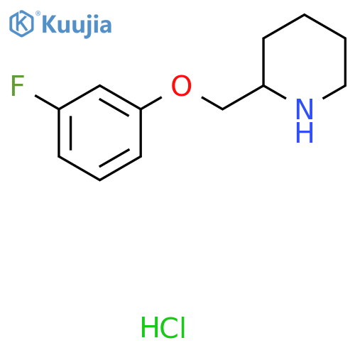 2-((3-Fluorophenoxy)methyl)piperidine hydrochloride structure