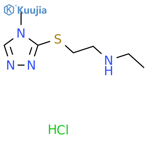 N-Ethyl-2-((4-methyl-4H-1,2,4-triazol-3-yl)thio)ethan-1-amine hydrochloride structure